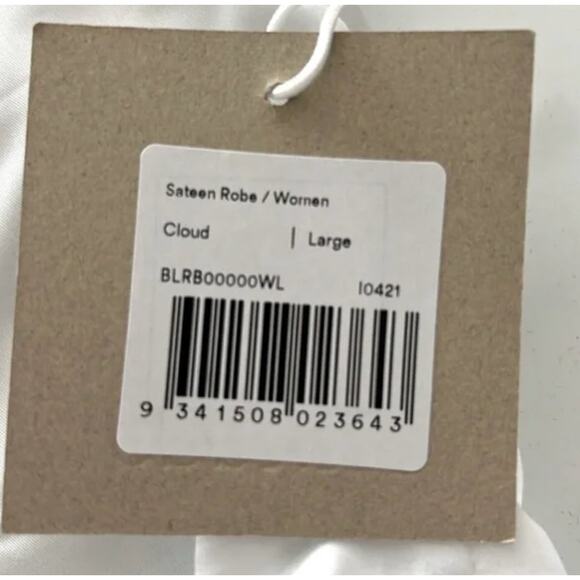 Ettitude Sateen Robe Cloud White NWT Size Large - Picture 3 of 5